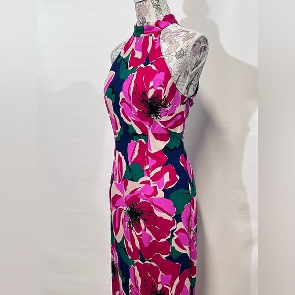 TRINA TURK Pink floral EMOTION halter sheath dress size 6. - Picture 6 of 16